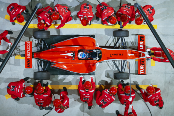 Racing Pit Crew at Work
